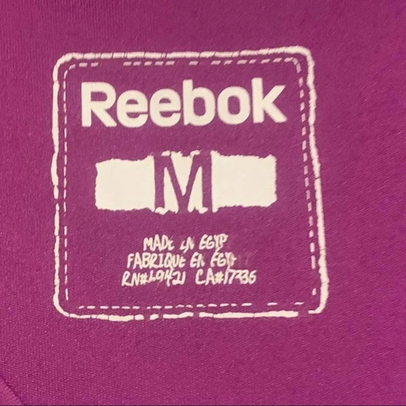 REEBOK | Purple Vneck Fitted Performance Tee Medium - Picture 6 of 6